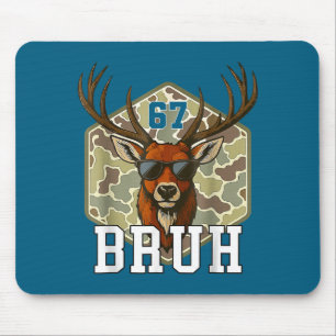 Bruh Deer 67 Funny Deer Hunting Camo Hat Youth Tee Mouse Pad