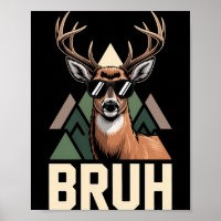 Bruh Deer Funny Deer Hunting Camo Hat Youth Kids S