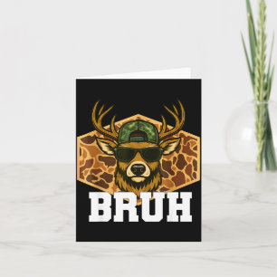 Bruh Deer Funny Deer Hunting Camo Hat Youth Teens  Card