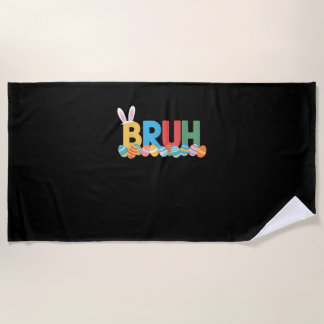 Bruh Easter Bunny Cute Meme For Kids _10 Beach Towel