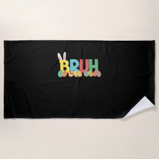 Bruh Easter Bunny Cute Meme For Kids _11 Beach Towel
