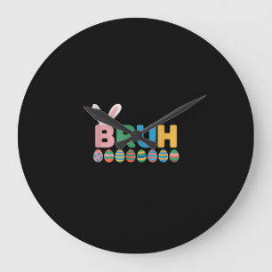 Bruh Easter Bunny Cute Meme For Kids _12 Large Clock