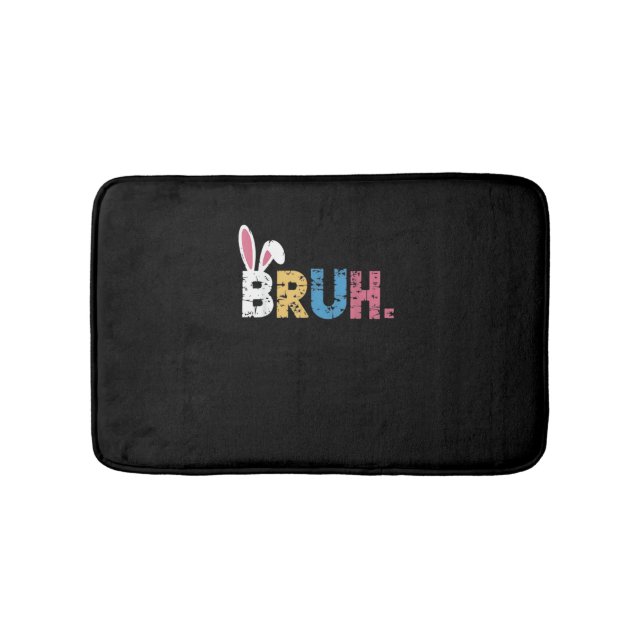 Bruh Easter Bunny Cute Meme For Kids _3 Bath Mat (Front)