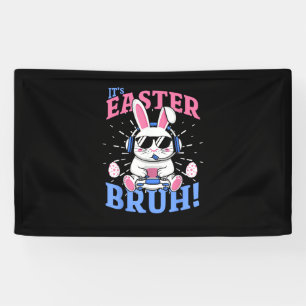 Bruh Easter Bunny Gamer Gaming Video Games Men Boy Banner