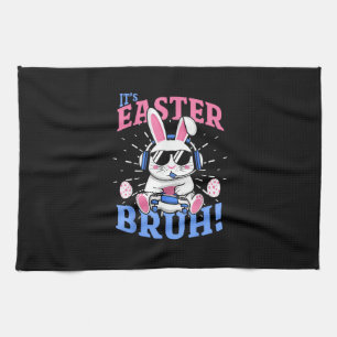 Bruh Easter Bunny Gamer Gaming Video Games Men Boy Kitchen Towel
