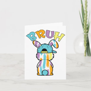 Bruh Easter Day Funny Colourful Rabbit Bunny Easte Card