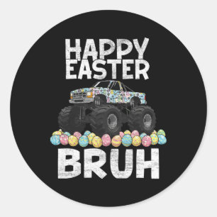 Bruh Easter Day Rabbit Bunny Happy Easter Monster  Classic Round Sticker