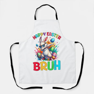 Bruh Easter Eggs Teens Boys Kids Easter Bunny East Apron
