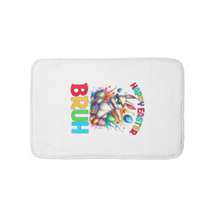 Bruh Easter Eggs Teens Boys Kids Easter Bunny East Bath Mat