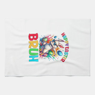 Bruh Easter Eggs Teens Boys Kids Easter Bunny East Kitchen Towel