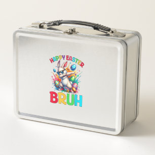Bruh Easter Eggs Teens Boys Kids Easter Bunny East Metal Lunch Box