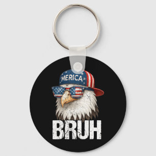 Bruh Fourth 4th Of July Eagle American Patriotic M Keychain