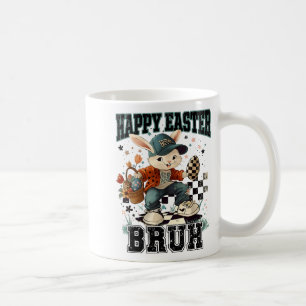 Bruh Funny Bunny Rabbit Loves Eggs Happy Easter Re Coffee Mug