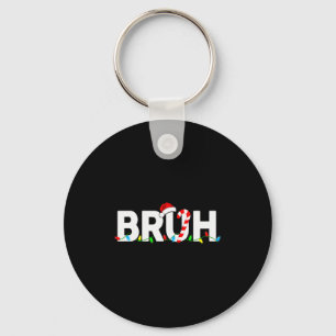Bruh Funny Christmas Lights Teens Boys Kids Xmas P Keychain
