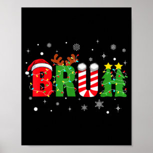 Bruh Funny Christmas Red Plaid Teens Boys Kids Xma Poster