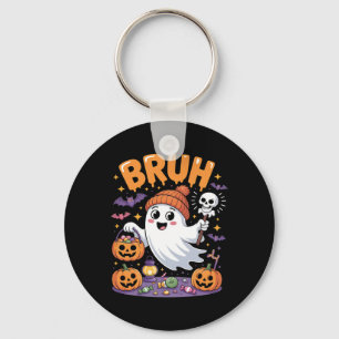 Bruh Ghost Halloween Candy Cute Ghost Kids Keychain