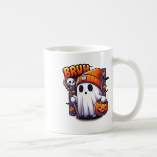 Bruh Ghost Halloween Cute Ghost Trick Or Treat Can Coffee Mug