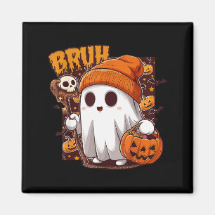 Bruh Ghost Happy Halloween Trick Or Treat Pumpkin  Magnet