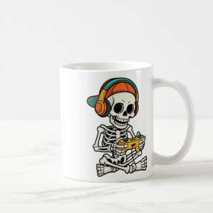 Bruh Halloween Boys Kids Gamer Mens Skeleton Video Coffee Mug