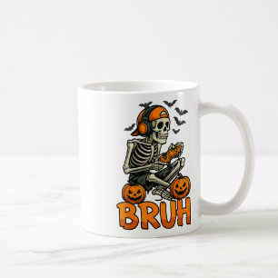 Bruh Halloween Boys Kids Gamer Mens Skeleton Video Coffee Mug