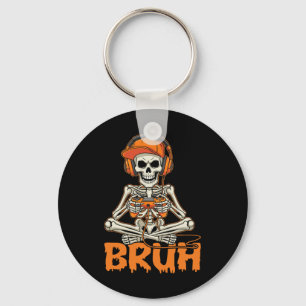 Bruh Halloween Boys Kids Gamer Mens Skeleton Video Keychain