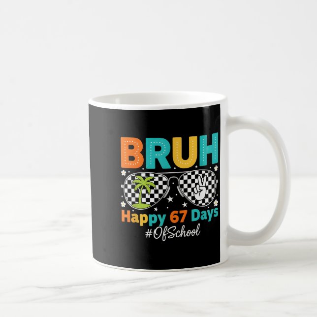 Bruh Happy 67 Days Of School Sungles 6 7 Meme Boys Coffee Mug (Right)