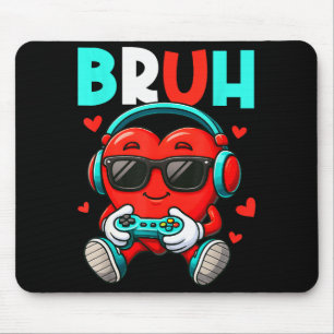 Bruh Heart Gamer Video Gaming Controller Valentine Mouse Pad