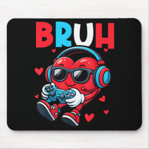 Bruh Heart Gamer Video Gaming Controller Valentine Mouse Pad