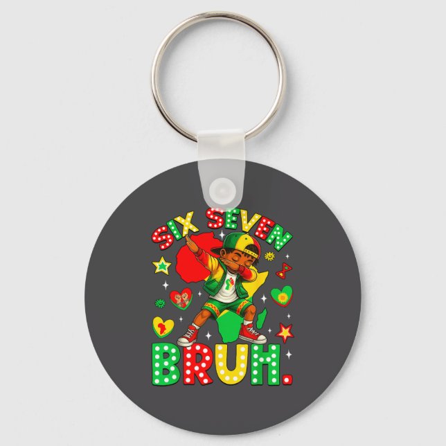Bruh History Dabbing 67 African American Seven Bla Keychain (Front)