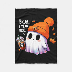 Bruh I Mean Boo Funny Halloween Costumes Men Women Fleece Blanket