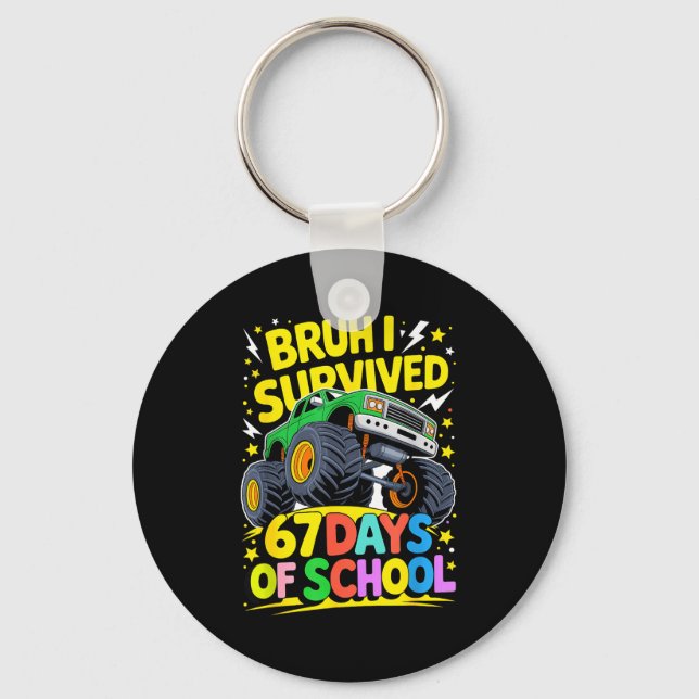 Bruh I Survived 67 Days Of School Six Seven Meme T Keychain (Front)