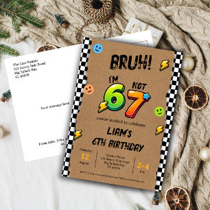 Bruh I'm 6 Not 7 Boys 6th Birthday  Postcard