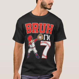 Bruh I'm 7 Dabbing Sell 7th Birthday Party Kids T-Shirt