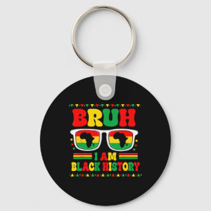 Bruh I'm Black History Month Sungles African Map B Keychain