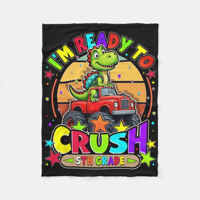 Bruh I'm In 5th Grade Dabbing Boys Kids Gamer Ck T Fleece Blanket (Front)