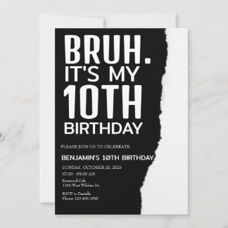 Bruh Invitation anniversaire, Bruh c'est mon anniv