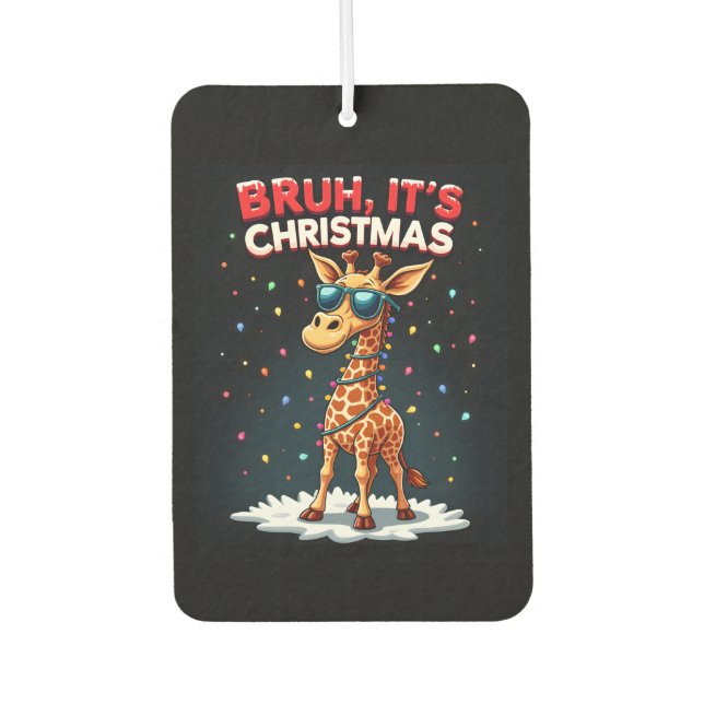 Bruh It's Christmas Giraffe Funny Dabbing Long Sle Air Freshener (Front)