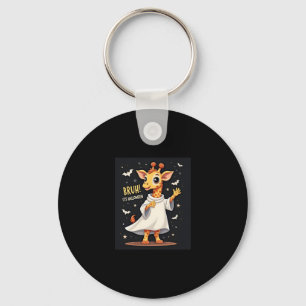 Bruh Its Halloween Funny Dabbing Ghost Giraffe Lon Keychain