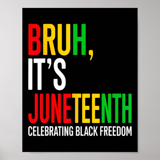 Bruh It's Juneteenth Celebrating Black Freedom Men Poster (Front)