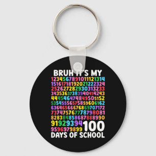 Bruh Its My 100 Days Of School 100th Day Of School Keychain