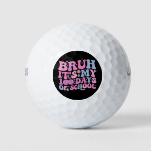 Bruh It's My 100 Days Of School Butterfly Disco Golf Balls
