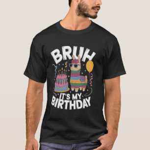 Bruh Its My Birthday Llama Pinata Boy Girl Family T-Shirt