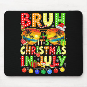 Bruh Its Summer Xmas Retro Summer Sungles Men Boys Mouse Pad