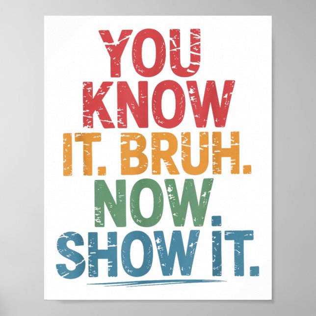 Bruh Its Test Day You Know It Bruh Now Show Test D Poster (Front)