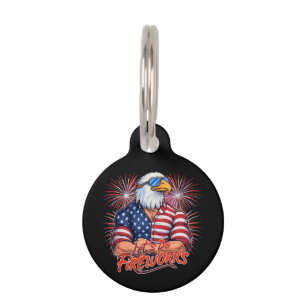 Bruh Lets Do Fireworks July Fourth Funny Patriotic Pet Tag