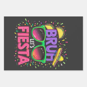 Bruh, Let's Fiesta Cinco De Mayo Mexican Culture Wrapping Paper Sheet