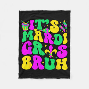 Bruh Mardi Gras Teens Boys Kids Mardi Gras _1  Fleece Blanket