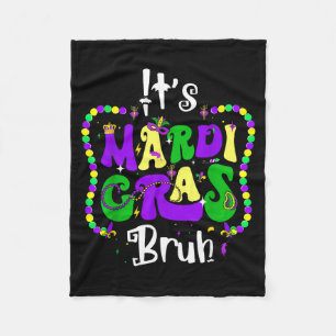 Bruh Mardi Gras Teens Boys Kids Mardi Gras Fleece Blanket