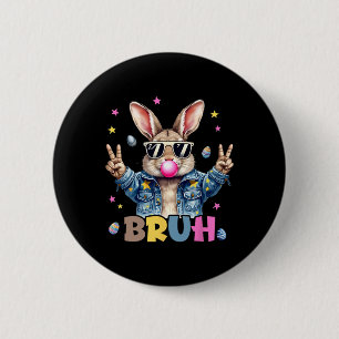 Bruh Meme Easter Day Funny Bunny Eggs Teens Boys K 2 Inch Round Button