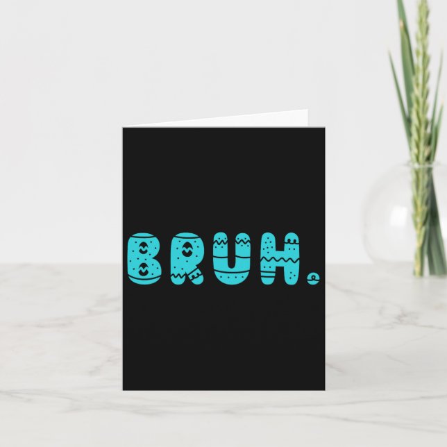 Bruh Meme Easter Day Funny Bunny Eggs Teens Boys K Card (Front)